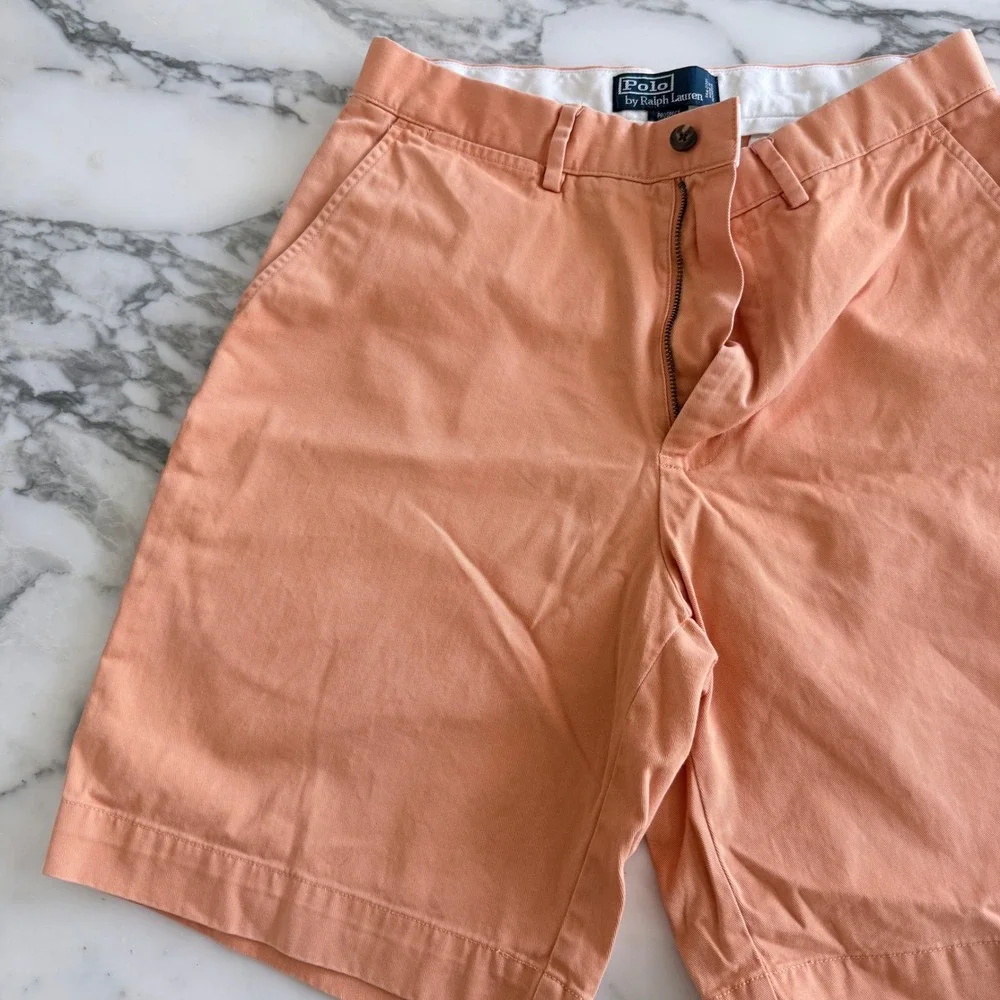 Polo Ralph Lauren Mens Prospect Short 30 Peach Orange Cotton Classic Chino Twill